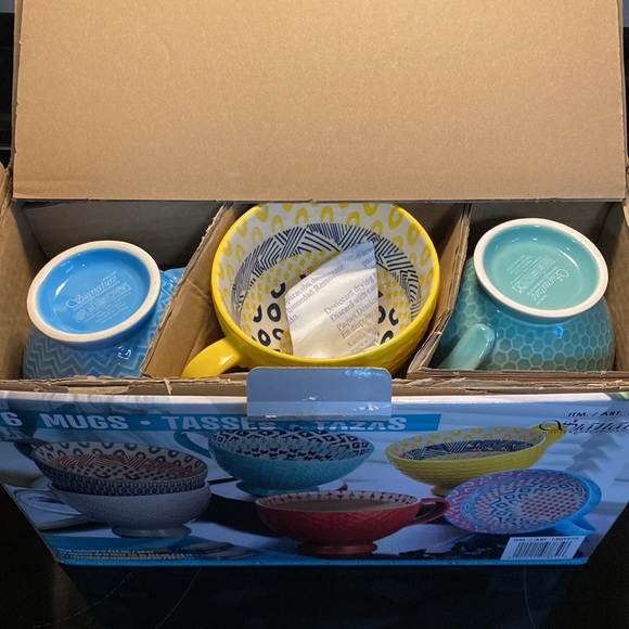 Signature Footed Coffee mugs. New in box. Set of 6 - Picture 4 of 10